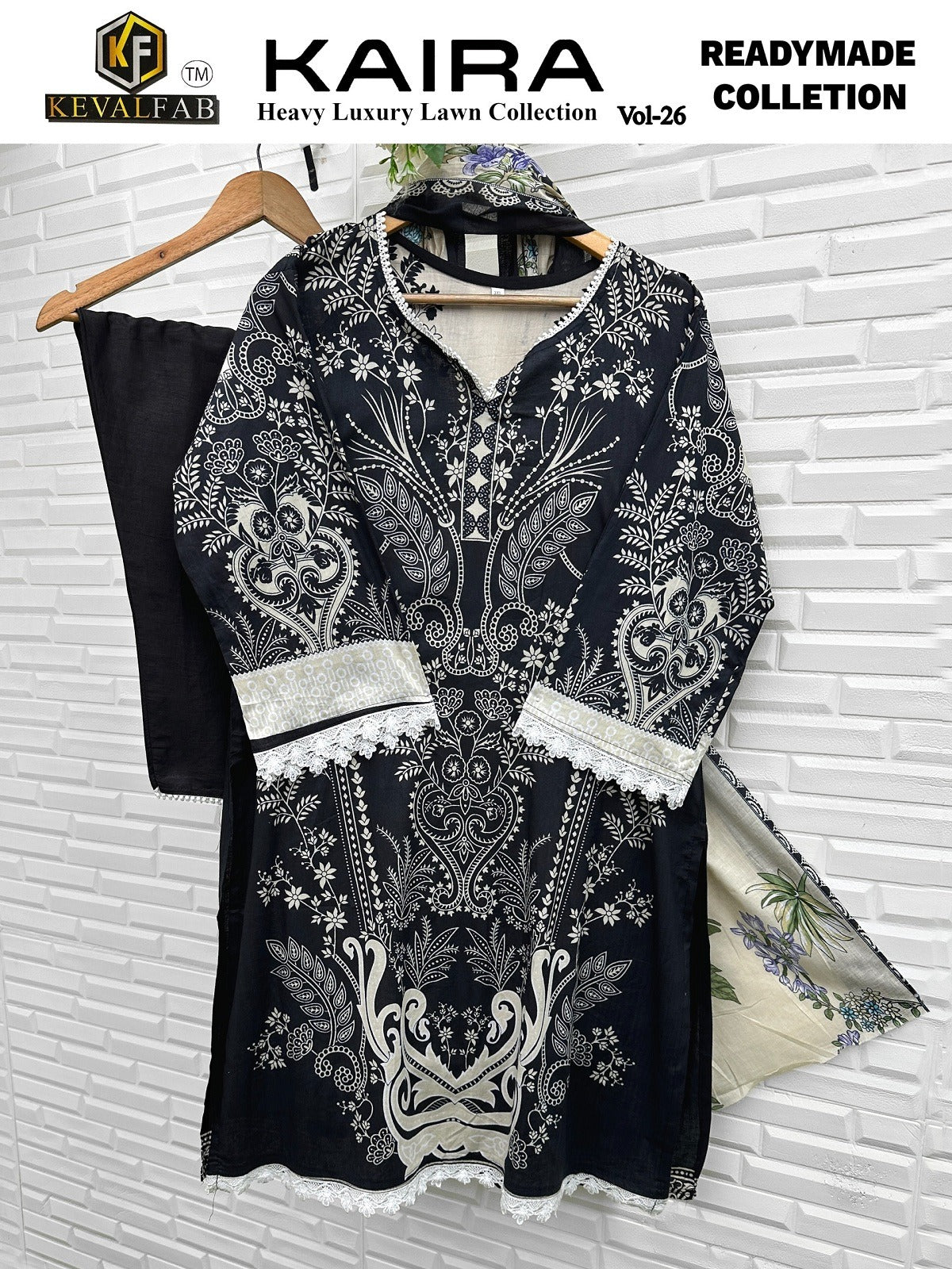 Kaira Vol 26 Keval Fab Lawn Cotton Karachi Readymade Suits Manufacturer Ahmedabad