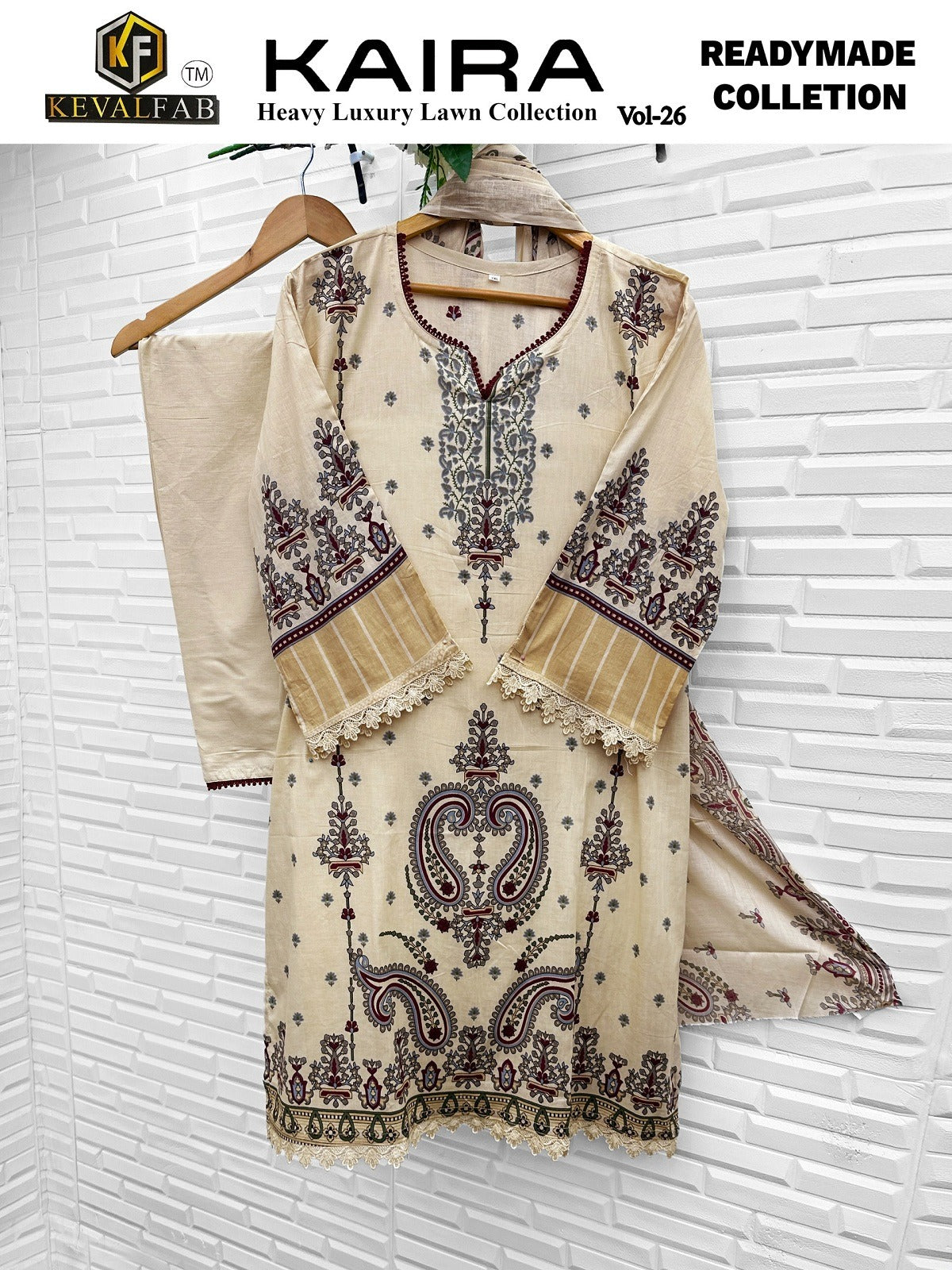 Kaira Vol 26 Keval Fab Lawn Cotton Karachi Readymade Suits Manufacturer Ahmedabad