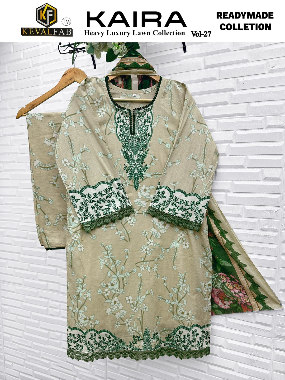 Kaira Vol 27 Keval Fab Lawn Cotton Karachi Readymade Suits Wholesale