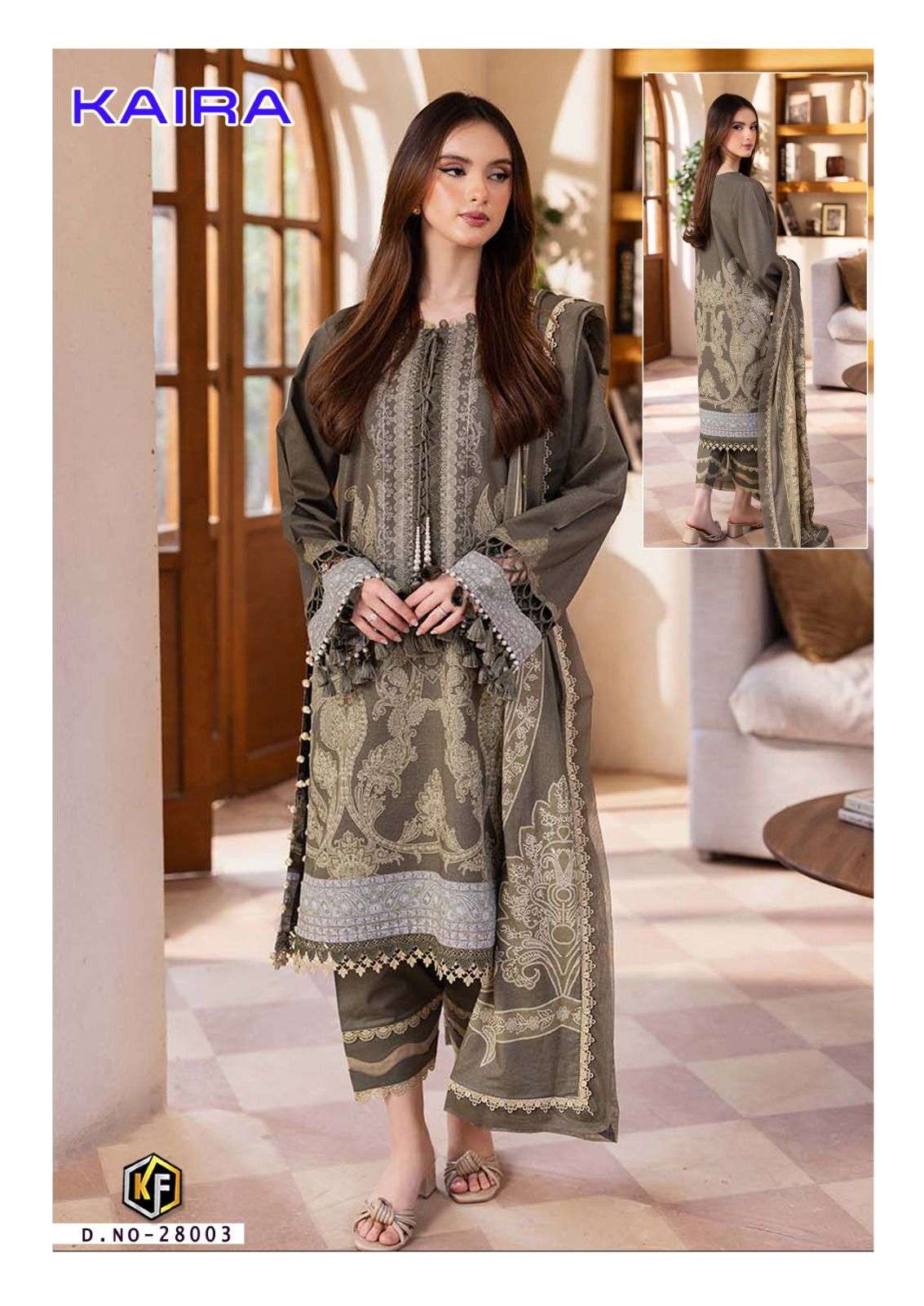 Kaira Vol 28 Heavy Luxury Lawn Collection Keval Fab Cotton Karachi Readymade Suits Wholesale Rate