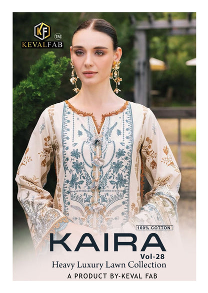 Kaira Vol 28 Heavy Luxury Lawn Collection Keval Fab Cotton Karachi Salwar Suits Exporter