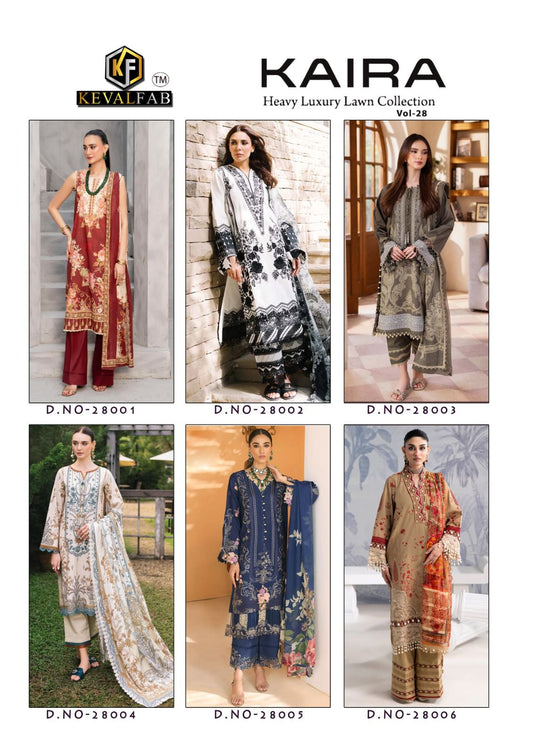 Kaira Vol 28 Heavy Luxury Lawn Collection Keval Fab Cotton Karachi Salwar Suits Exporter