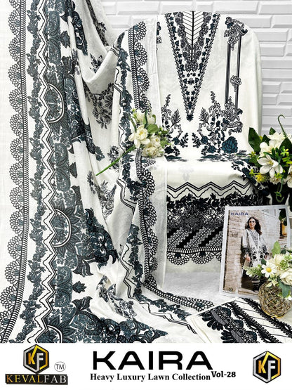 Kaira Vol 28 Heavy Luxury Lawn Collection Keval Fab Cotton Karachi Salwar Suits Exporter