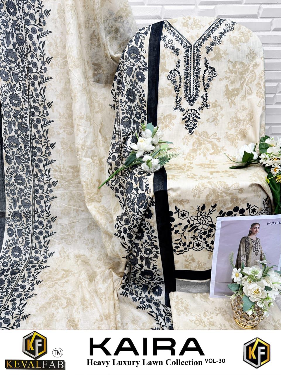 Kaira Vol 30 Keval Fab Lawn Cotton Karachi Salwar Suits Exporter Ahmedabad