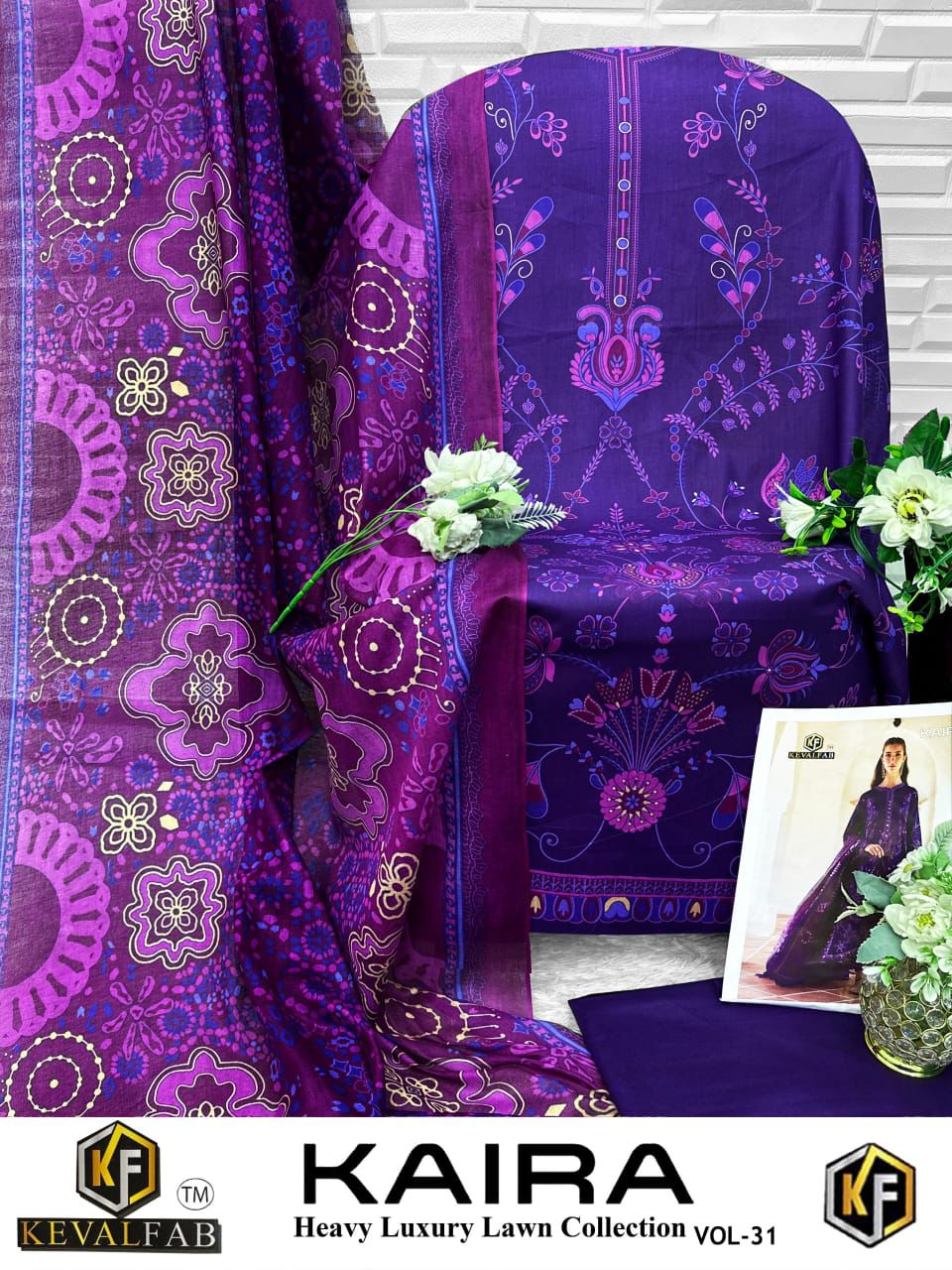 Kaira Vol 31 Keval Fab Lawn Cotton Karachi Salwar Suits Exporter Gujarat