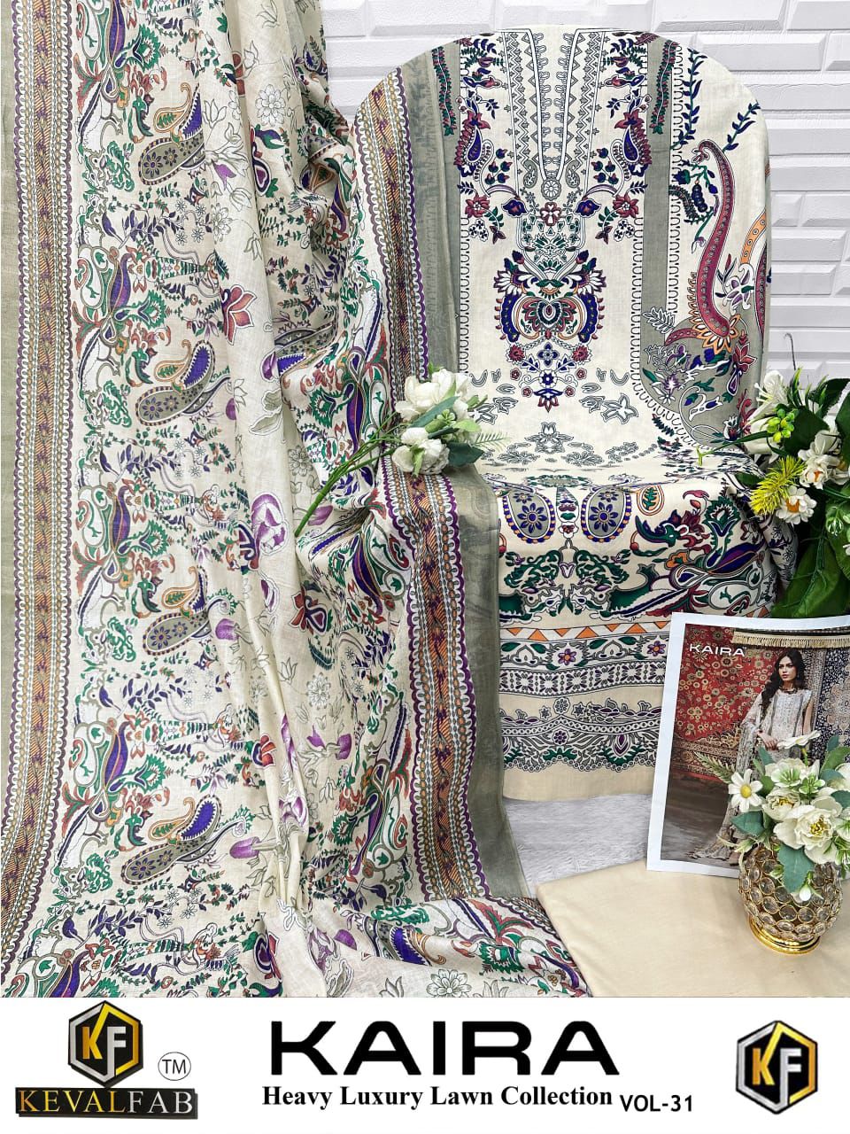 Kaira Vol 31 Keval Fab Lawn Cotton Karachi Salwar Suits Exporter Gujarat