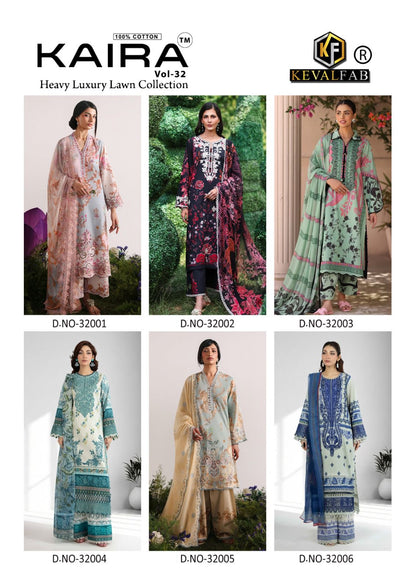 Kaira Vol 32 Keval Fab Lawn Cotton Karachi Salwar Suits Exporter Gujarat