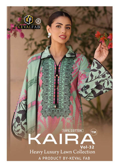 Kaira Vol 32 Keval Fab Lawn Cotton Karachi Salwar Suits Exporter Gujarat