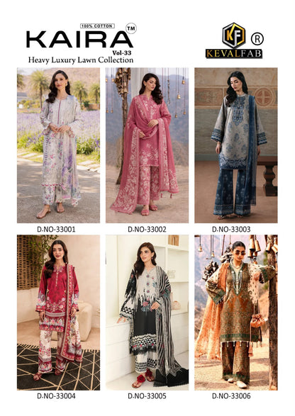 Kaira Vol 33 Keval Fab Lawn Cotton Karachi Salwar Suits Supplier Gujarat