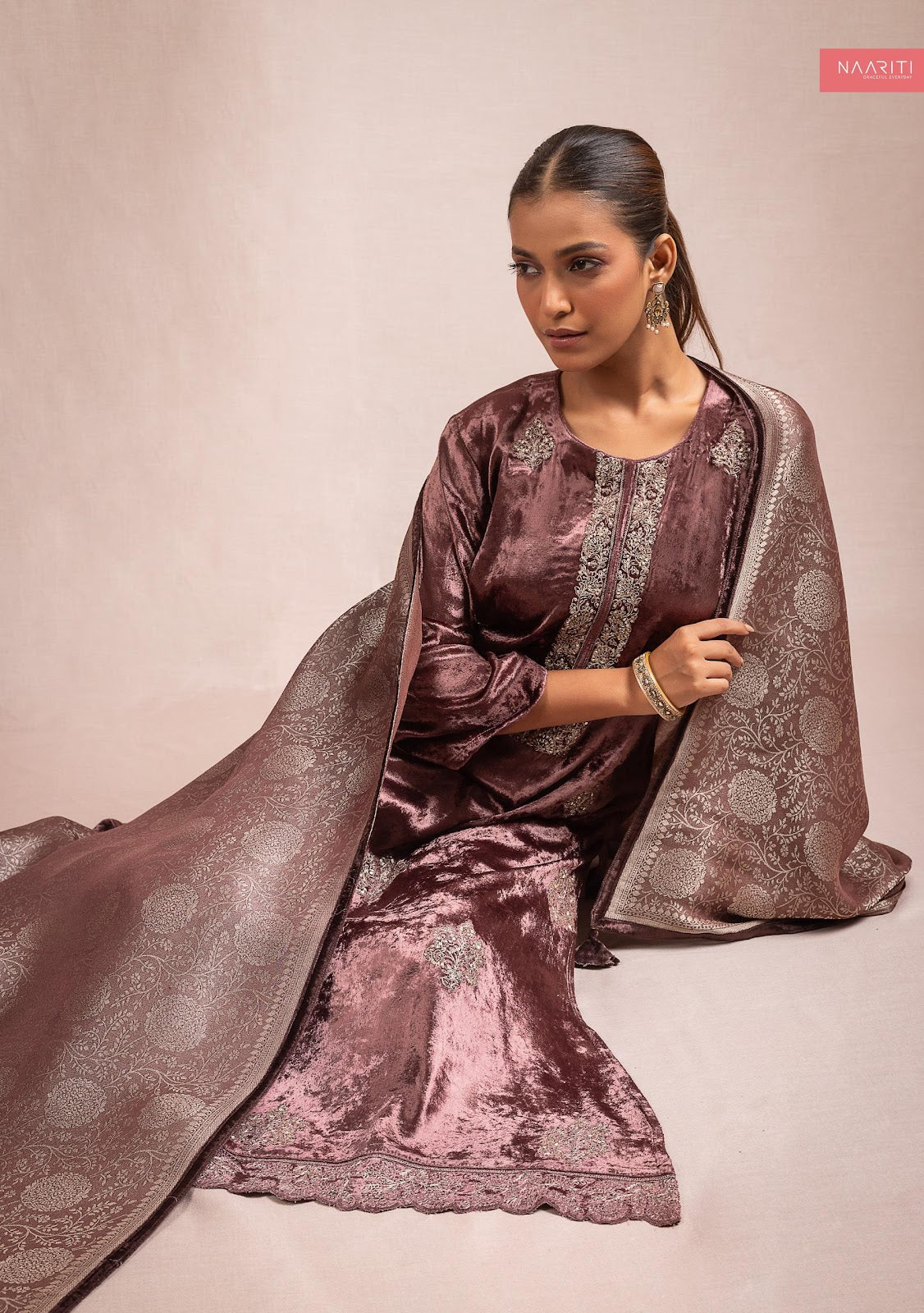 Kairi Naariti Velvet Suits Wholesale Price