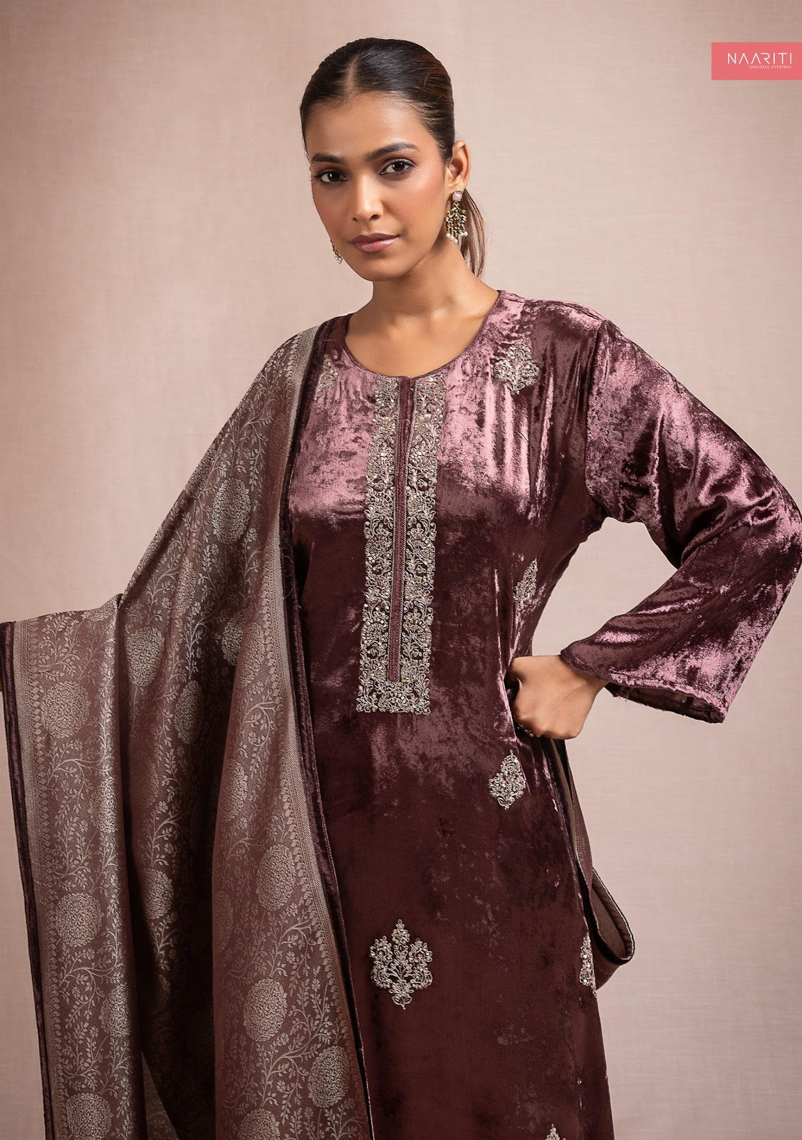 Kairi Naariti Velvet Suits Wholesale Price