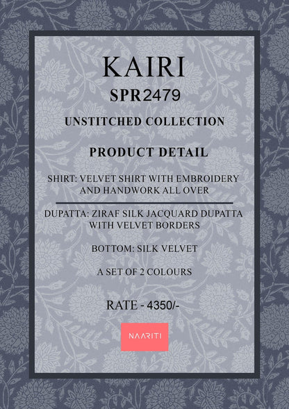 Kairi Naariti Velvet Suits Wholesale Price