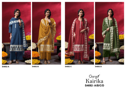 Kairika S4692 Ganga Cotton Plazzo Style Suits Wholesale Price