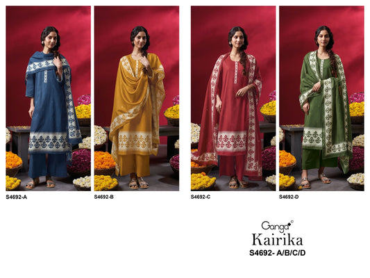 Kairika S4692 Ganga Cotton Plazzo Style Suits Wholesale Price