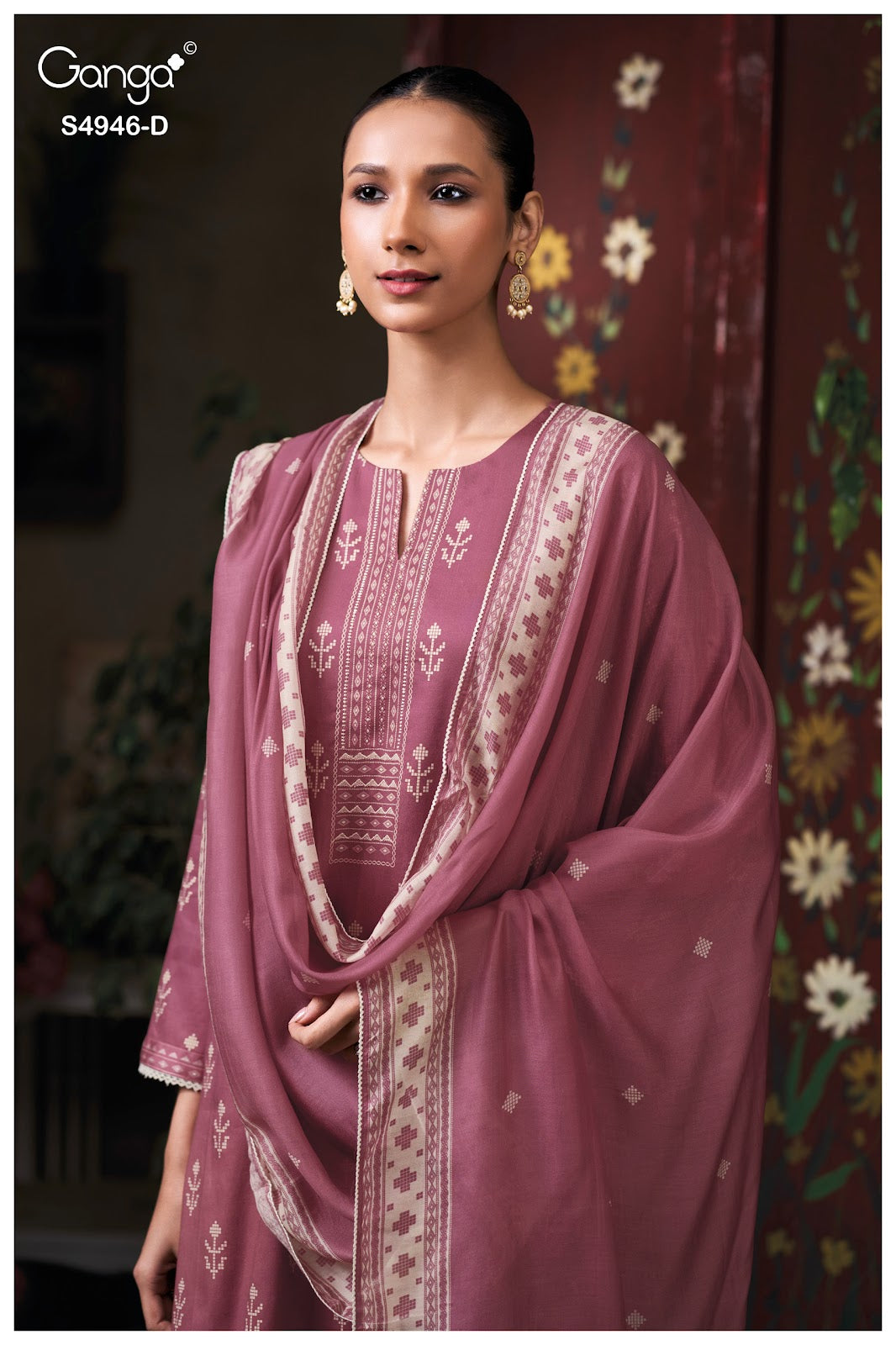 Kairisha S4946 Ganga Cotton Satin Pant Style Suits Supplier India