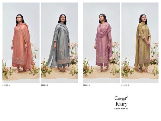 Kairy 2228 Ganga Russian Silk Plazzo Style Suits Exporter Gujarat