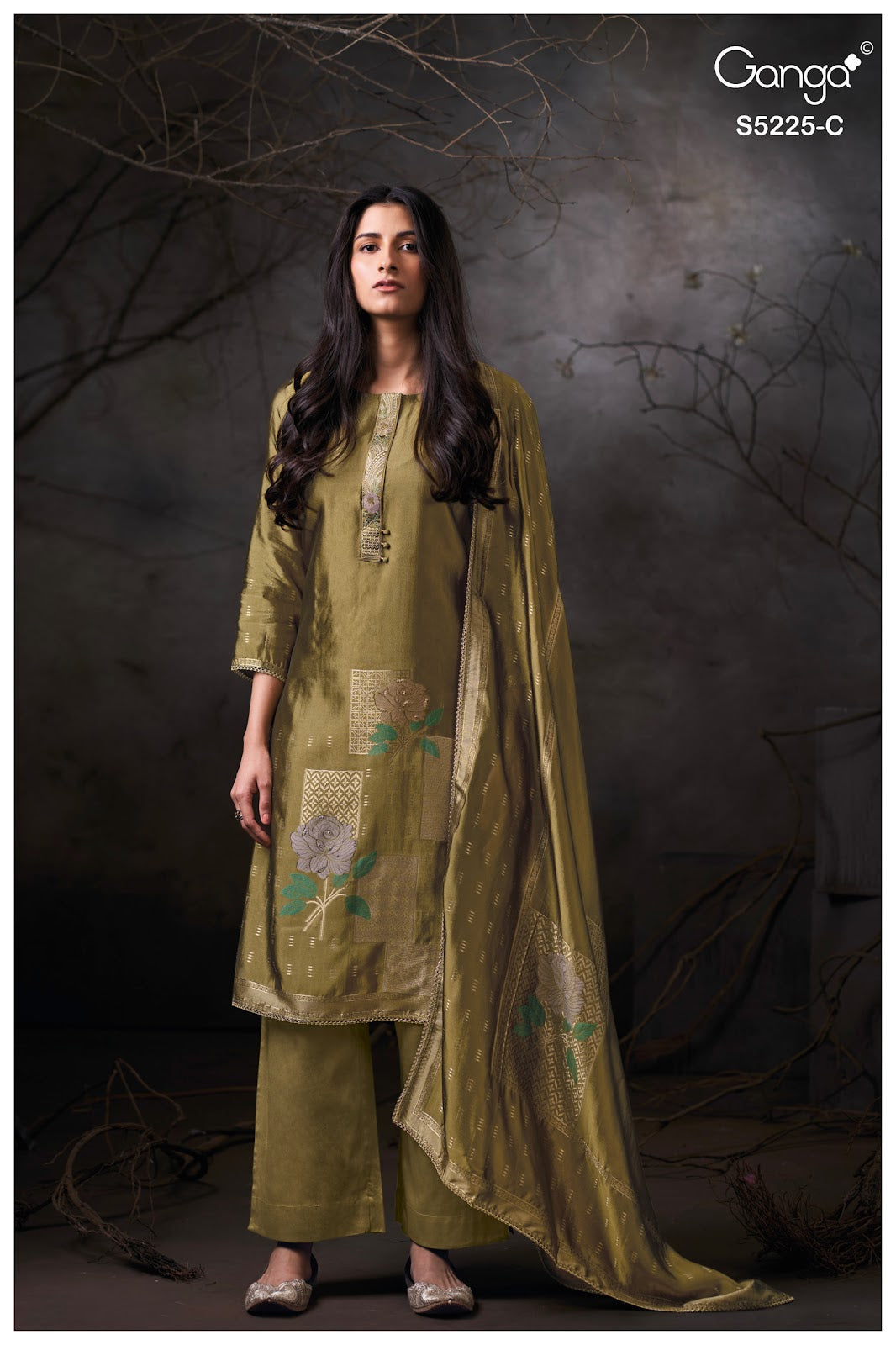 Kaivya S5225 Ganga Woven Silk Pant Style Suits Manufacturer