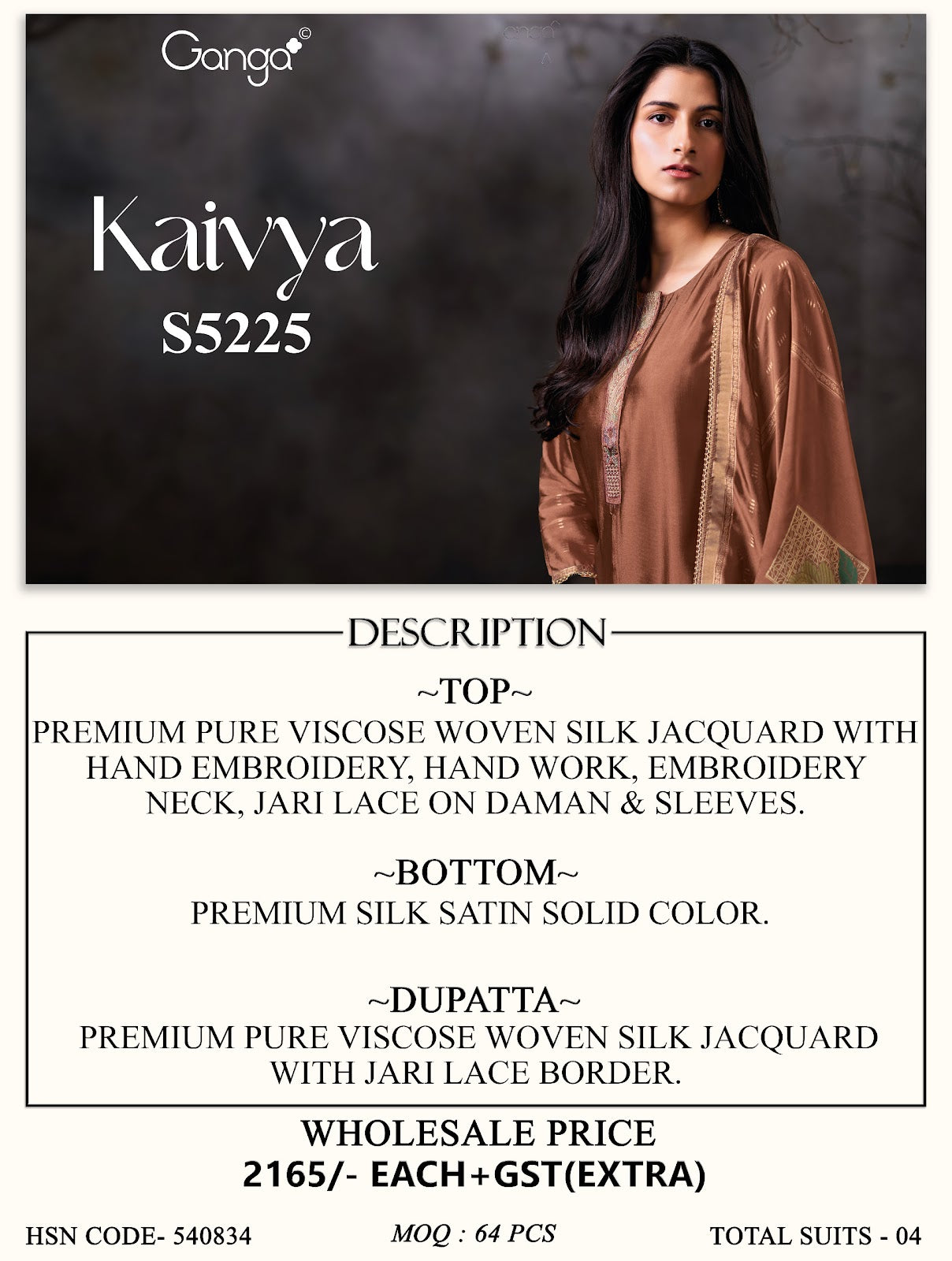 Kaivya S5225 Ganga Woven Silk Pant Style Suits Manufacturer