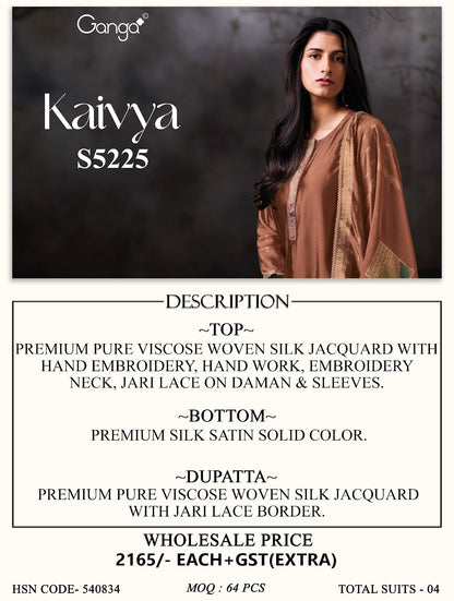 Kaivya S5225 Ganga Woven Silk Pant Style Suits Manufacturer