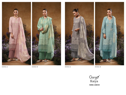 Kaiya 3552 Ganga Premium Cotton Plazzo Style Suits Manufacturer Ahmedabad