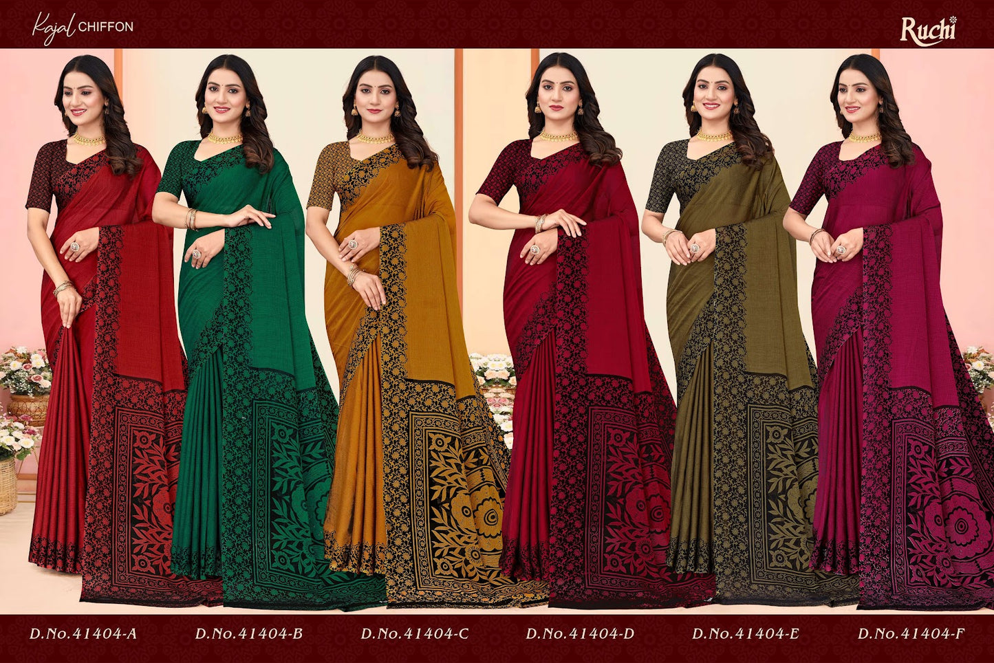 Kajal Chiffon Vol 4 Ruchi Sarees Supplier Ahmedabad