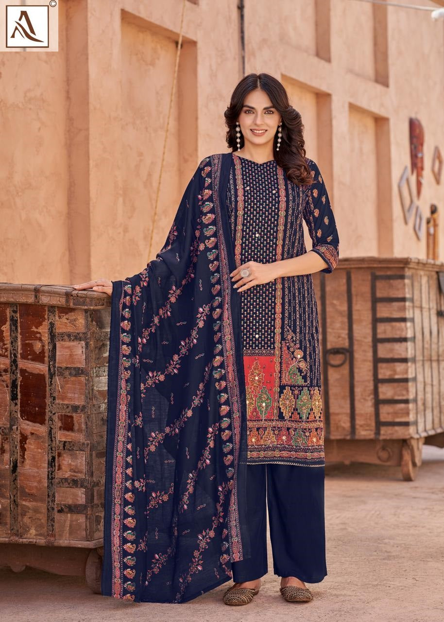 Kajal Edition 3 Alok Viscose Reyon Karachi Salwar Suits Wholesale Price