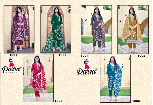 Kajal Parra Studio Parampara Silk Readymade Pant Style Suits Wholesale Price