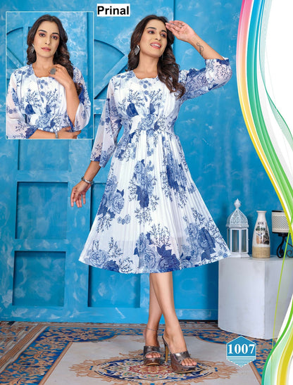 Kajal Prinal Georgette Anarkali Kurtis Manufacturer Ahmedabad