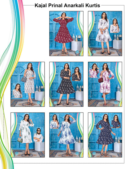 Kajal Prinal Georgette Anarkali Kurtis Manufacturer Ahmedabad