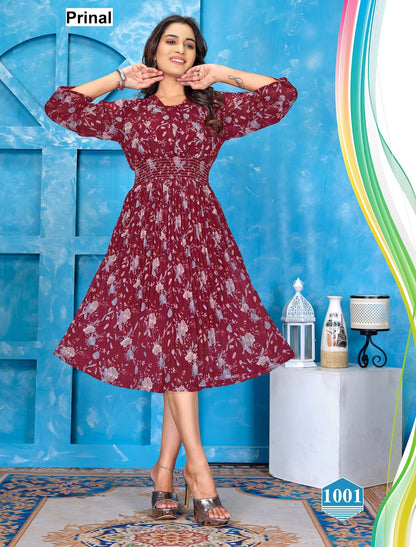 Kajal Prinal Georgette Anarkali Kurtis Manufacturer Ahmedabad