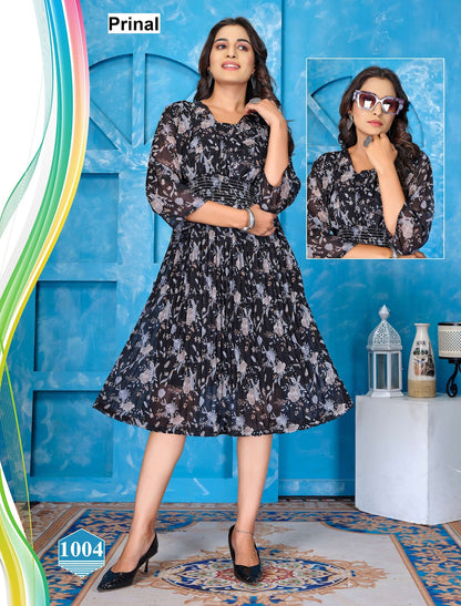 Kajal Prinal Georgette Anarkali Kurtis Manufacturer Ahmedabad