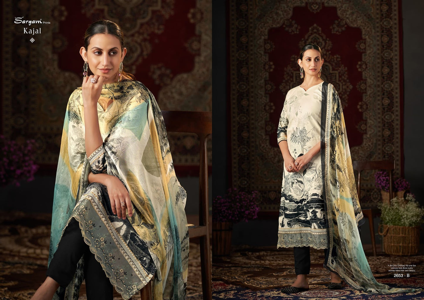 Kajal Sargam Prints Cambric Cotton Pant Style Suits Manufacturer Gujarat