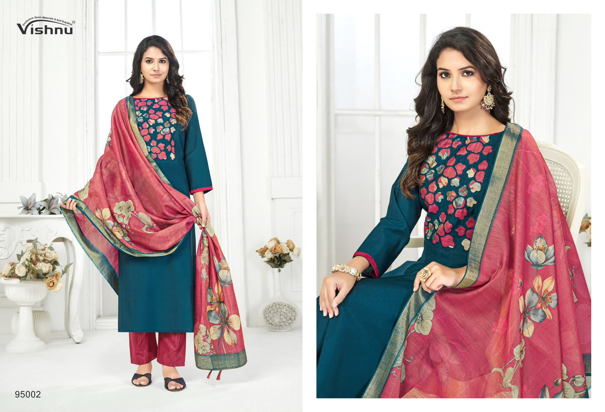 Kajal Vishnu Impex Vetican Silk Pant Style Suits Exporter Ahmedabad
