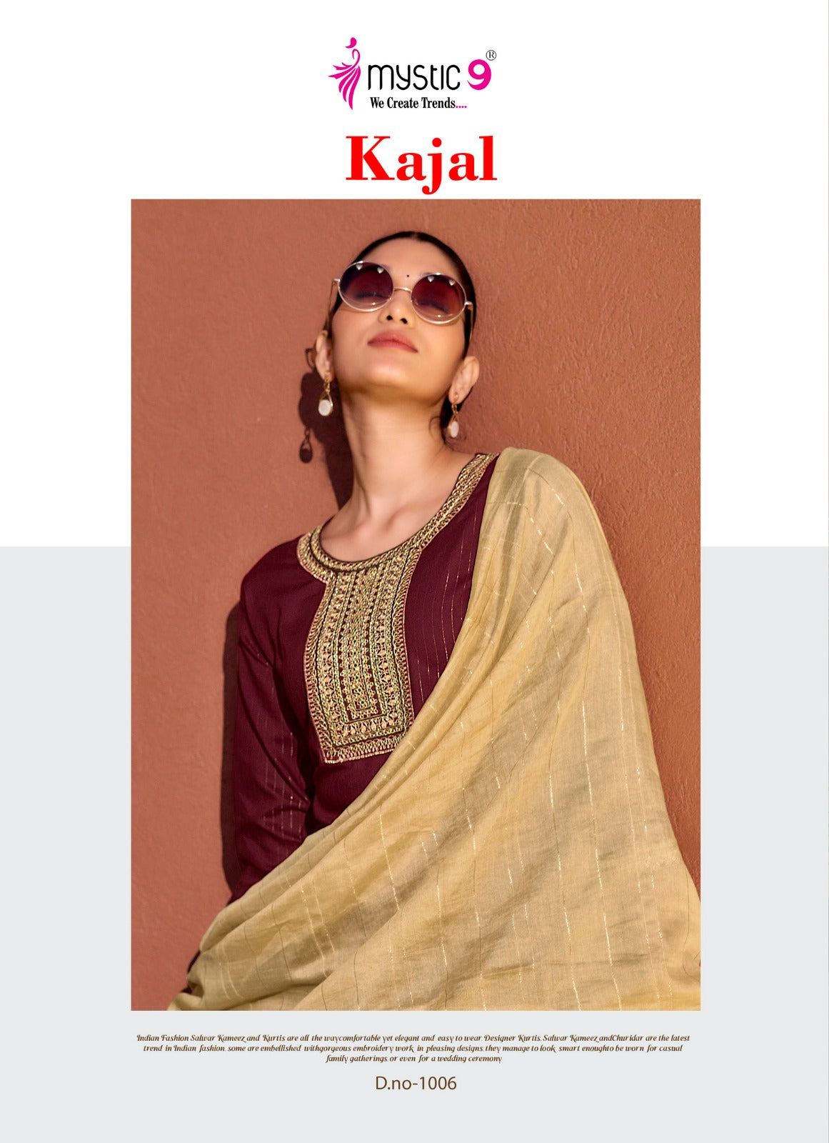 Kajal Vol 1 Mystic 9 Rayon Readymade Pant Style Suits Wholesaler Ahmedabad