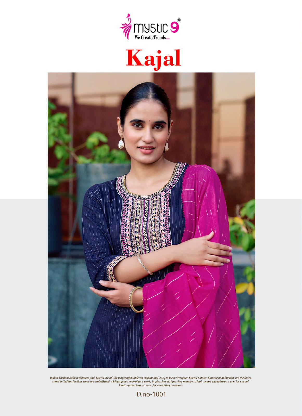 Kajal Vol 1 Mystic 9 Rayon Readymade Pant Style Suits Wholesaler Ahmedabad