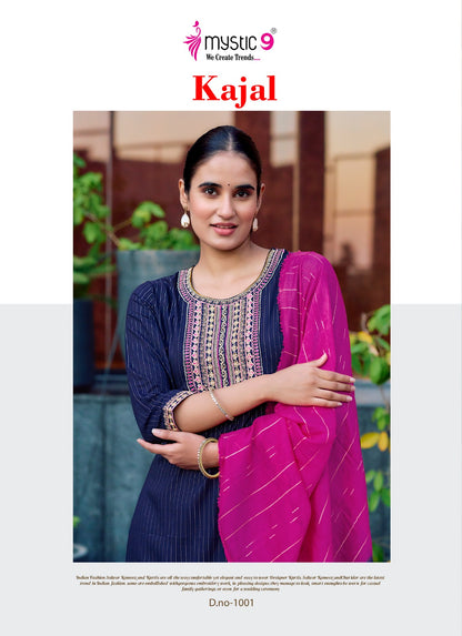 Kajal Vol 1 Mystic 9 Rayon Readymade Pant Style Suits Wholesaler Ahmedabad