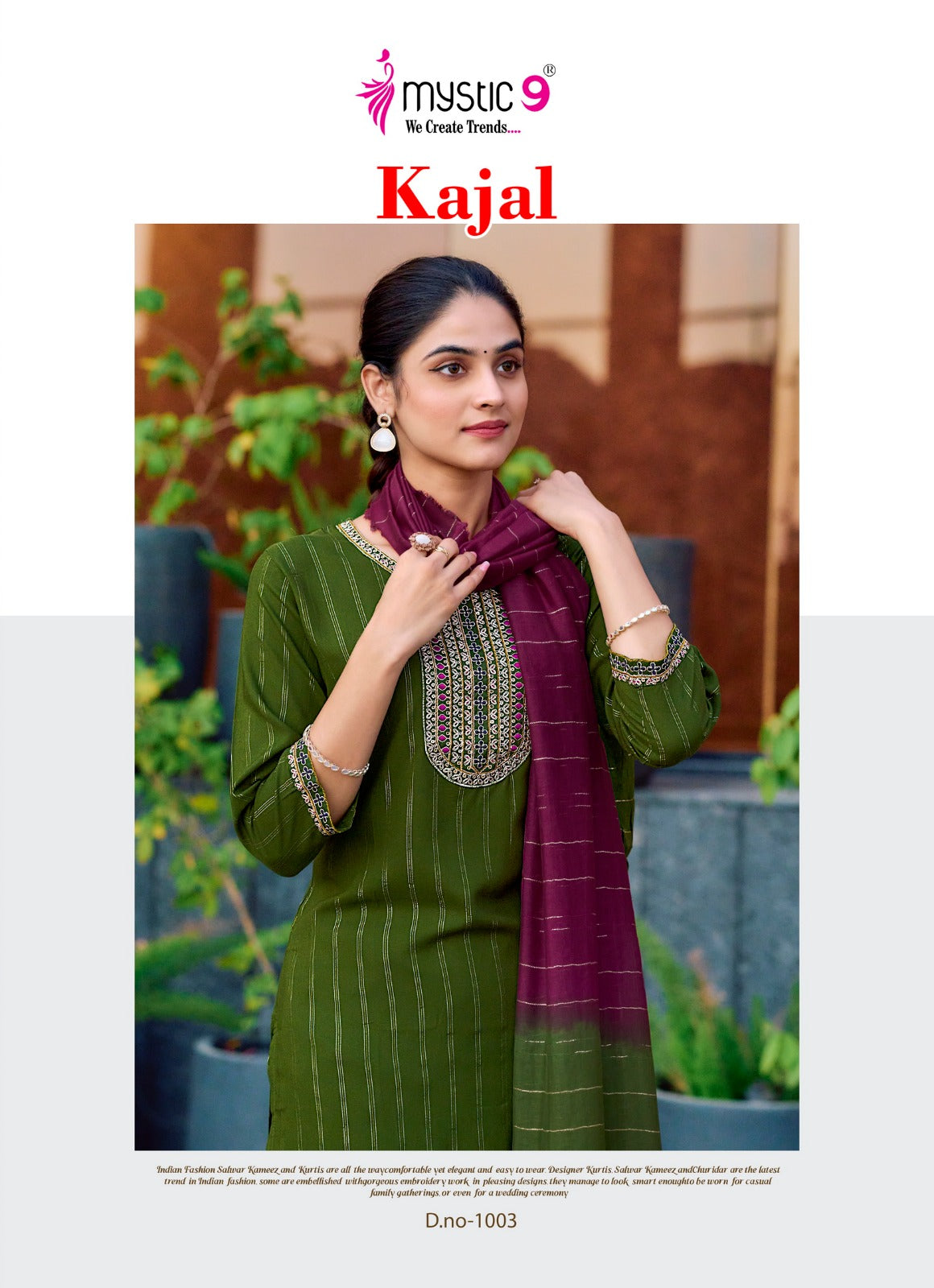 Kajal Vol 1 Mystic 9 Rayon Readymade Pant Style Suits Wholesaler Ahmedabad