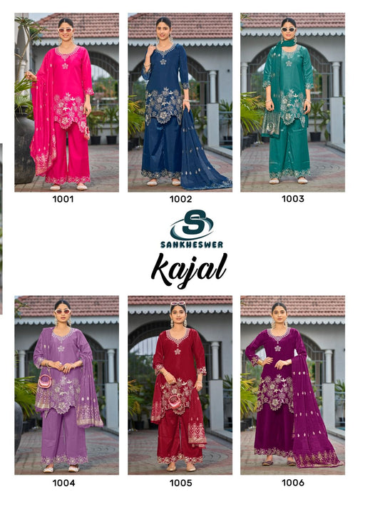 Kajal Vol 1 Sankheswer Roman Silk Readymade Suits Wholesaler India
