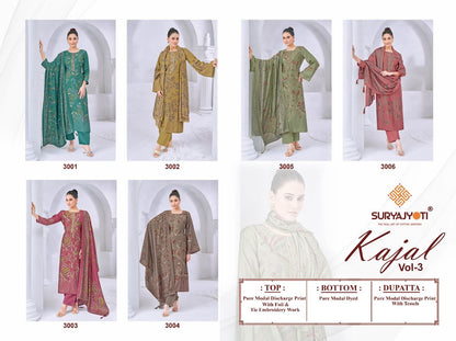 Kajal Vol 3 Suryajyoti Modal Pant Style Suits Exporter Ahmedabad