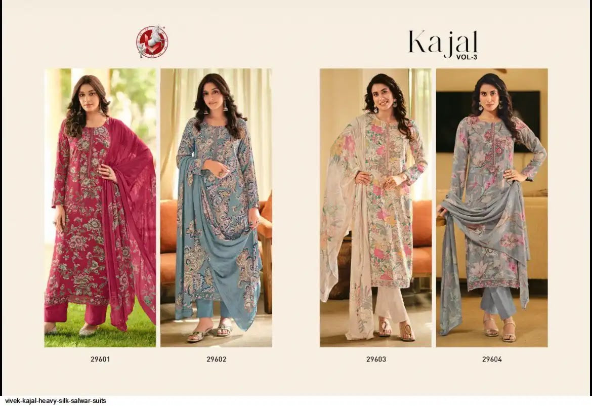 Kajal Vol 3 Vivek Muslin Pant Style Suits Supplier Ahmedabad