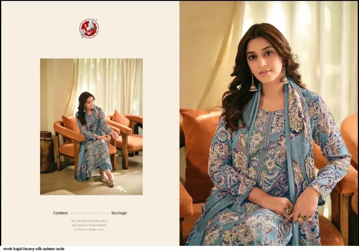 Kajal Vol 3 Vivek Muslin Pant Style Suits Supplier Ahmedabad