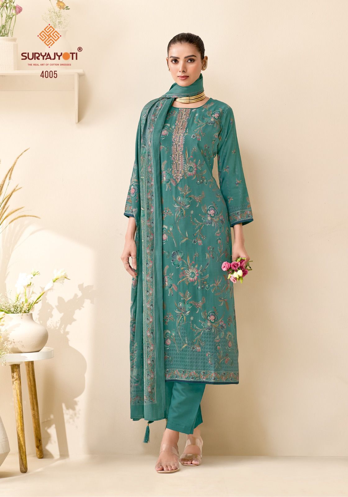 Kajal Vol 4 Suryajyoti Modal Silk Pant Style Suits Supplier India