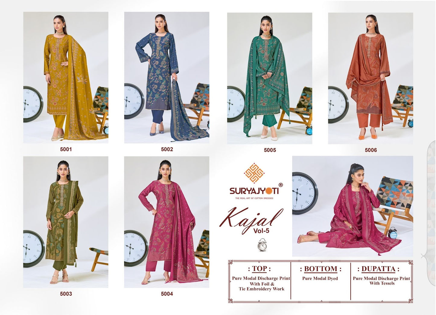 Kajal Vol 5 Suryajyoti Modal Silk Pant Style Suits Wholesaler India