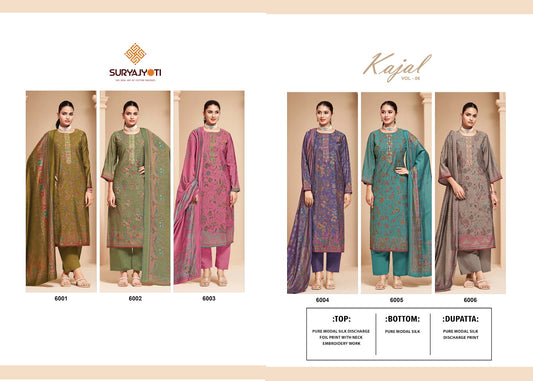 Kajal Vol 6 Suryajyoti Modal Silk Pant Style Suits Wholesaler Ahmedabad