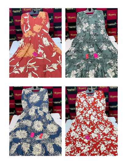 Kajal With Pocket Kanha Reyon Anarkali Kurtis Manufacturer India