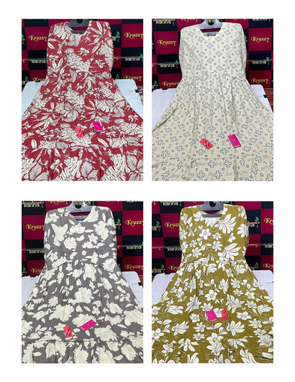 Kajal With Pocket Kanha Reyon Anarkali Kurtis Manufacturer India