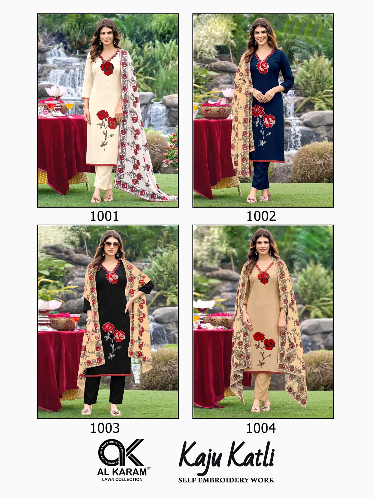 Kaju Katli Al Karam Rayon Karachi Salwar Suits Wholesaler India