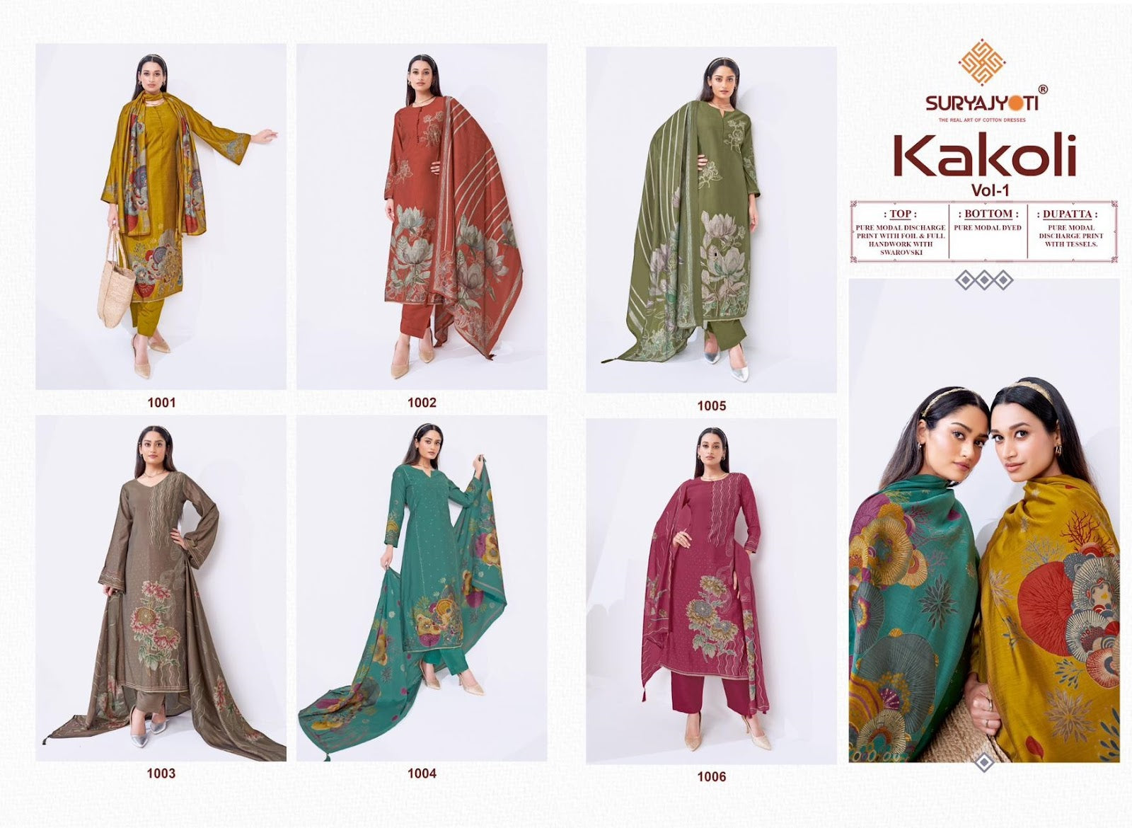 Kakoli Stitch Vol 1 Suryajyoti Modal Silk Readymade Pant Style Suits Wholesaler Ahmedabad