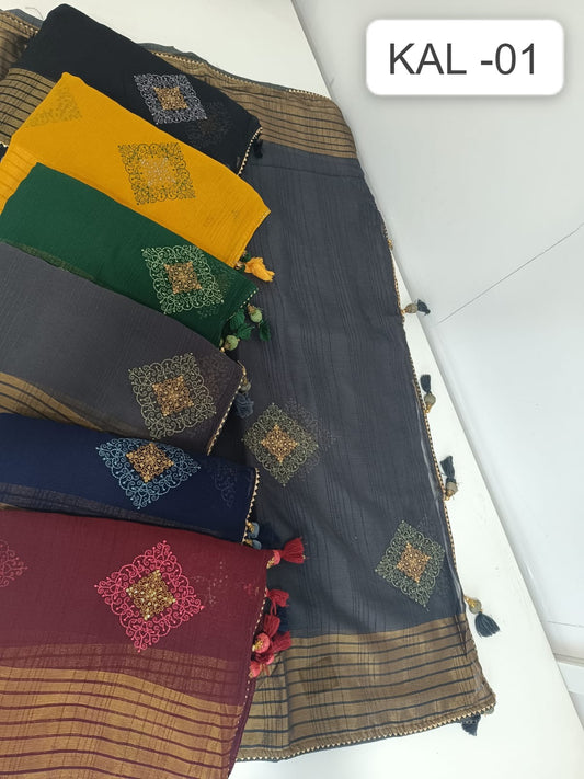 Kal 1 Kalpveli Nilgiri Chiffon Sarees Wholesaler India
