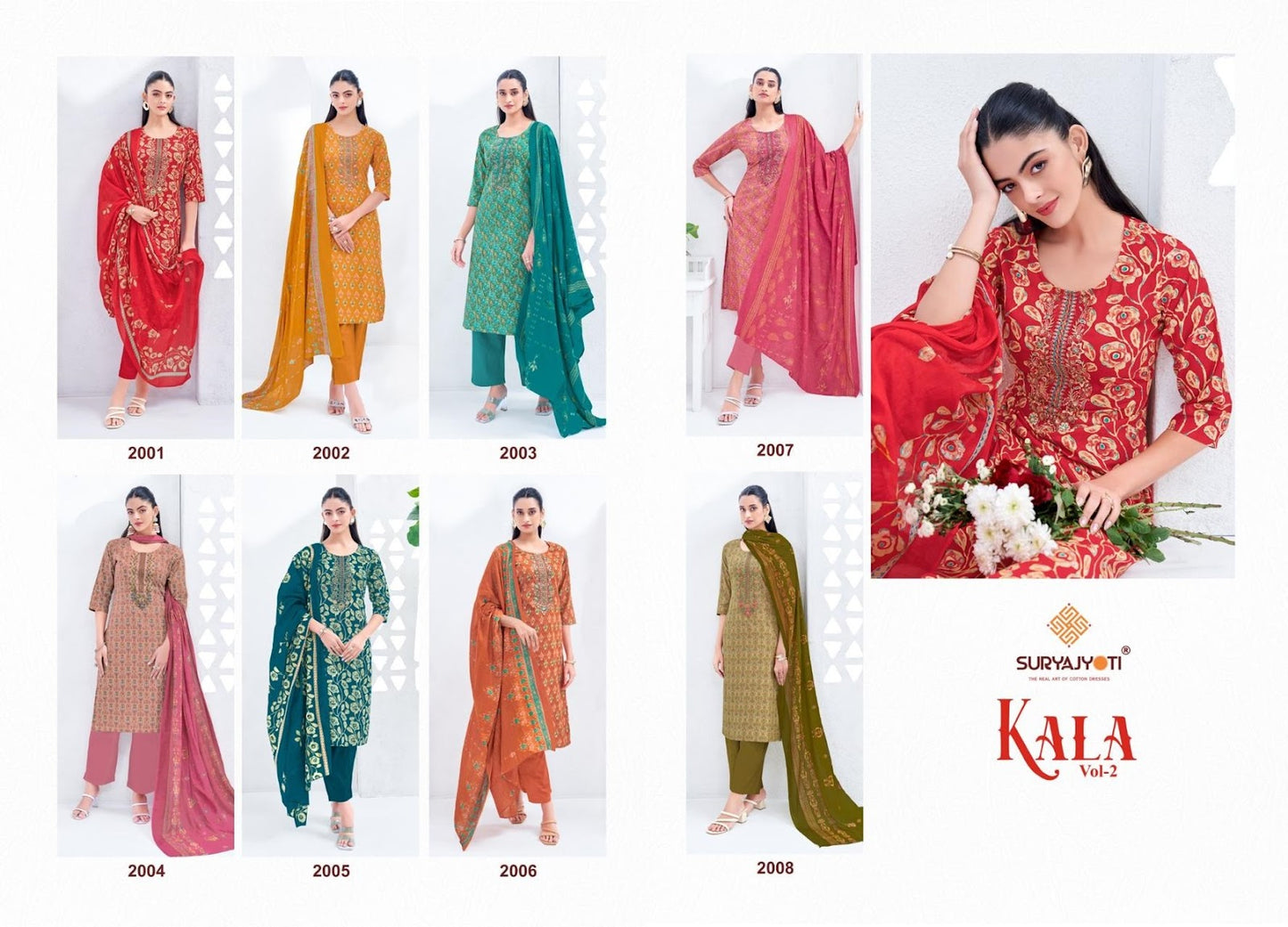 Kala Vol 2 Suryajyoti Readymade Cotton Pant Suits Supplier